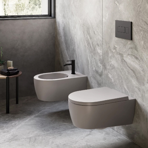 Чаша унитаза подвесная Hatria FUSION A0Y1CC07 цвет серый без сиденья безободковая душевой смыв